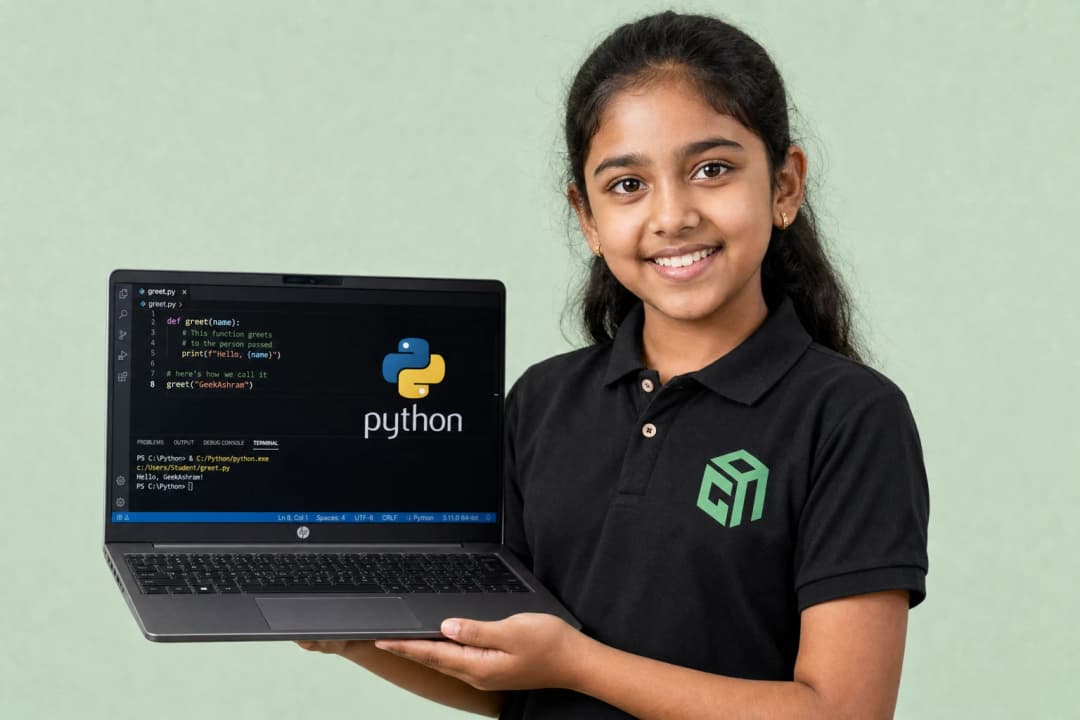 GeekashramJr student learning coding in a live class
