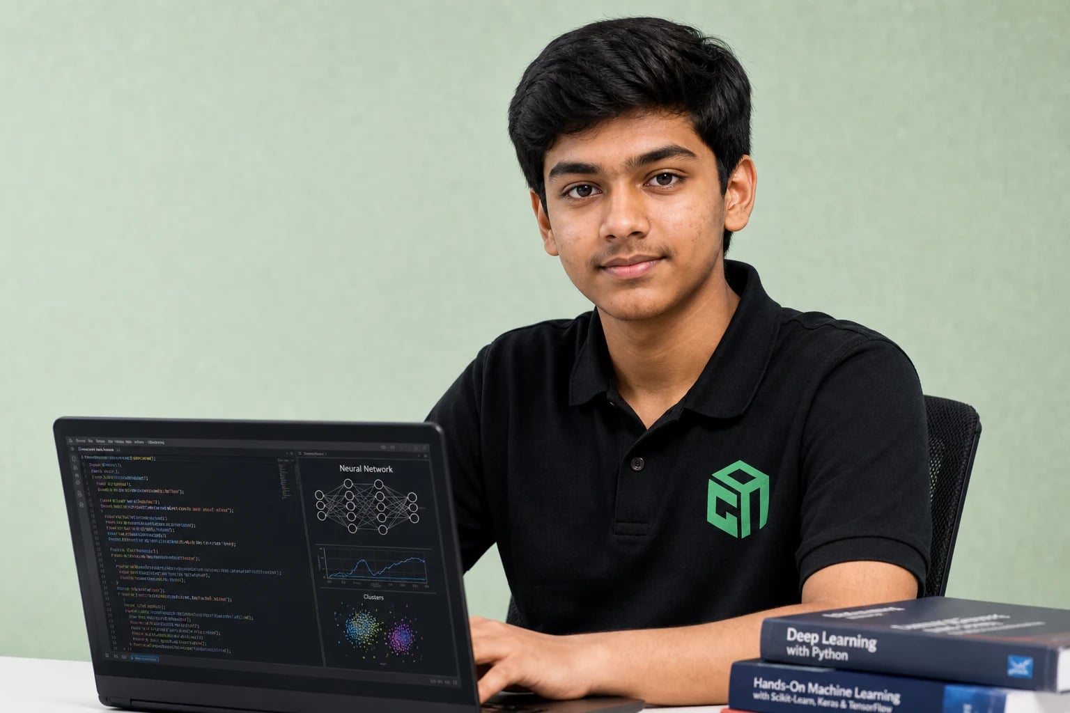 GeekashramJr teen presenting advanced AI capstone project GeekashramJr teen presenting advanced AI capstone project
