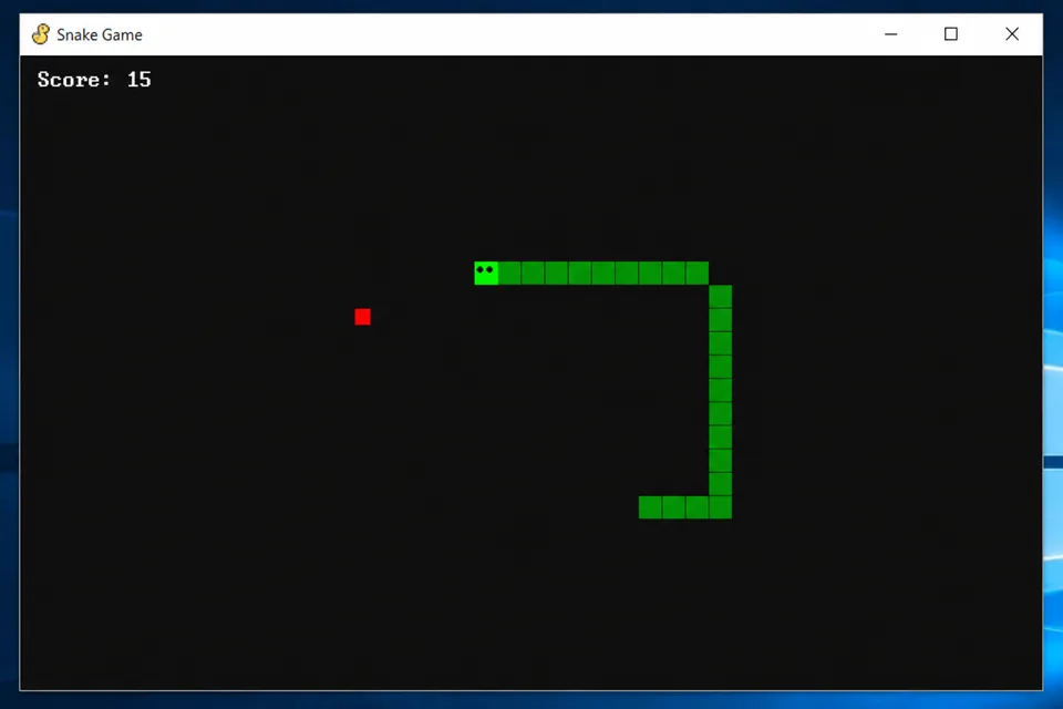 Student Python Pygame snake game project screenshot Student Python Pygame snake game project screenshot